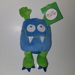 Sweet Sprouts Monster Alien Plush Blue Green 7" Animal Adventure 2013 Lovey TAG